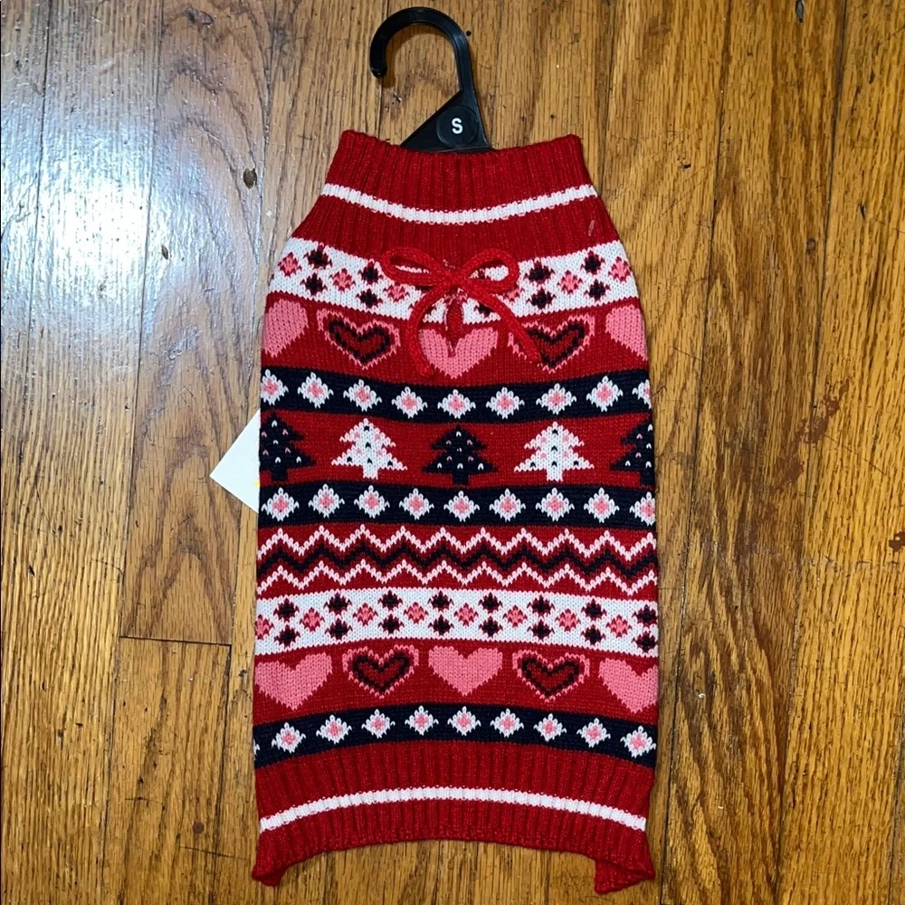 NWT Pet Posse Red and Pink Knit Dog Sweater Size Small